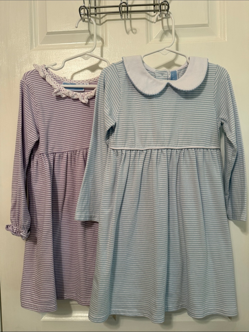 Trotter Street Knit Dresses - Lot of 2 - Purple and Blue Stripe Long Sleeve Sz 5